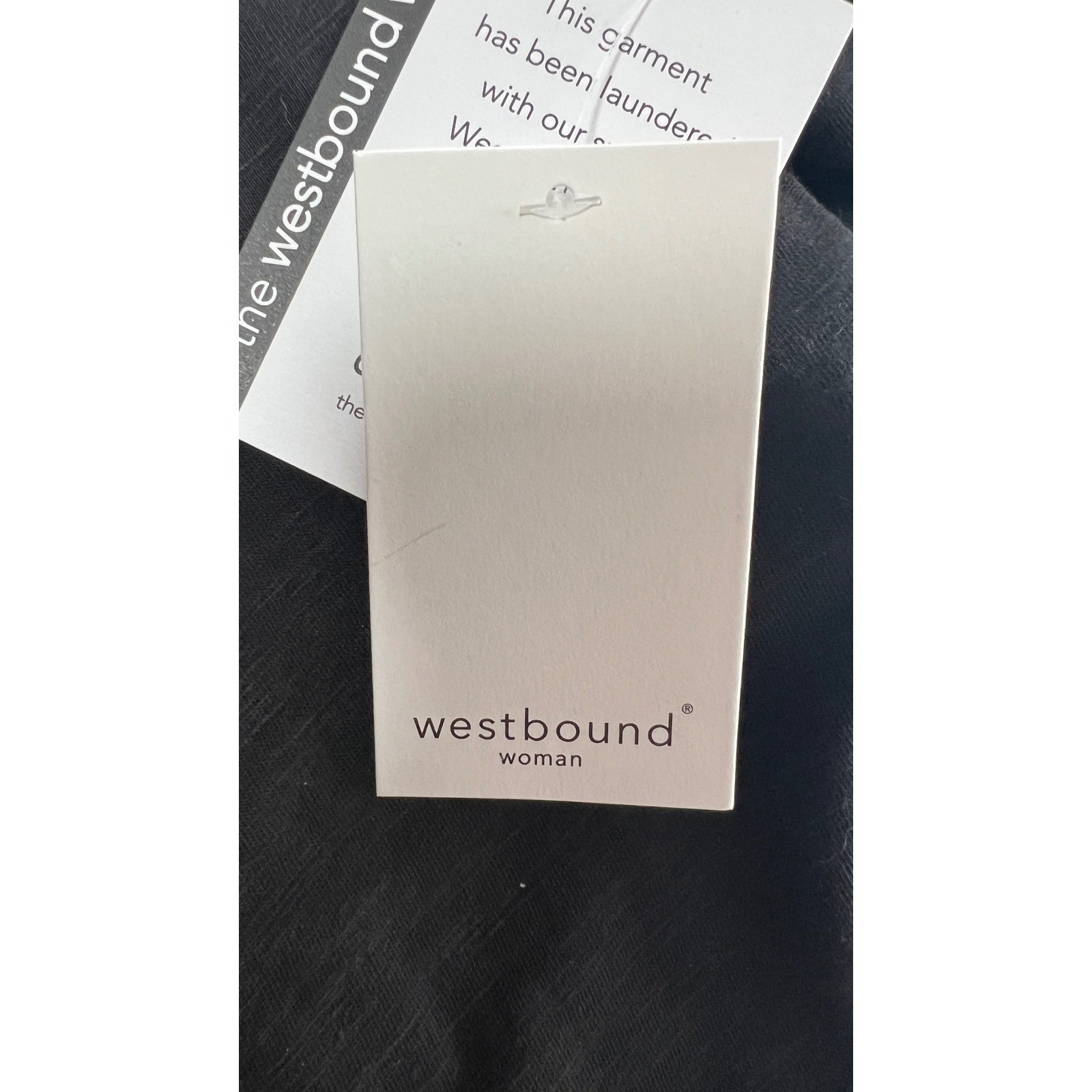 NEW Westbound Woman 2X Black V Neck Relaxed Fit Slub Knit Top Tunic
