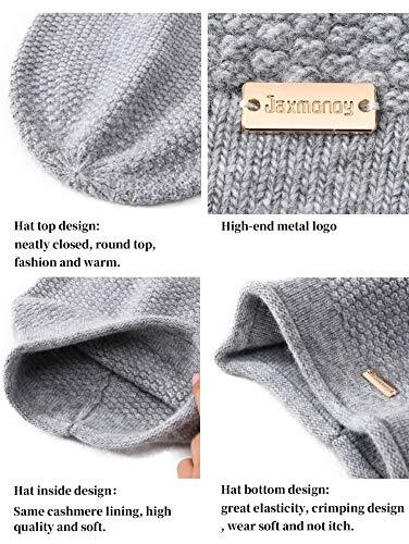 Slouchy Beanies for Women Winter Soft Warm Cashmere Hat Medium Light Grey