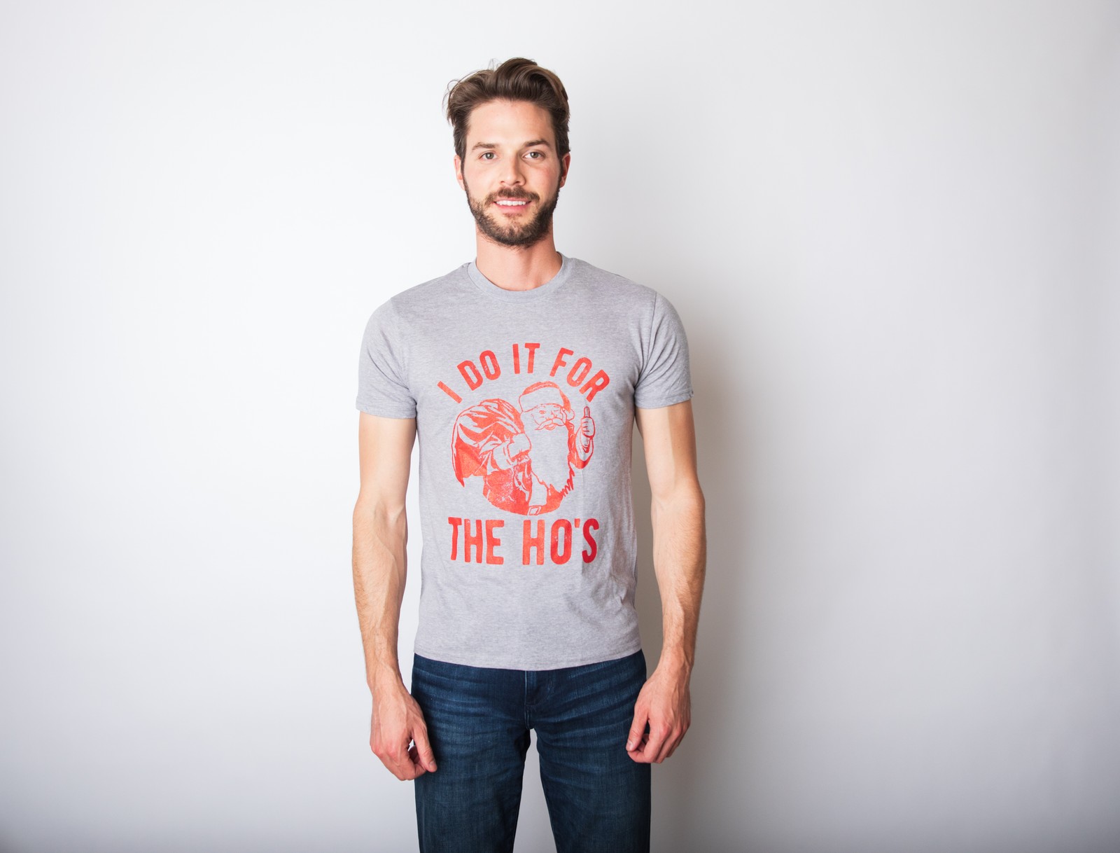 Mens I Do It for The Hos T Shirt Funny Christmas Sarcastic Humor Tee for Guys