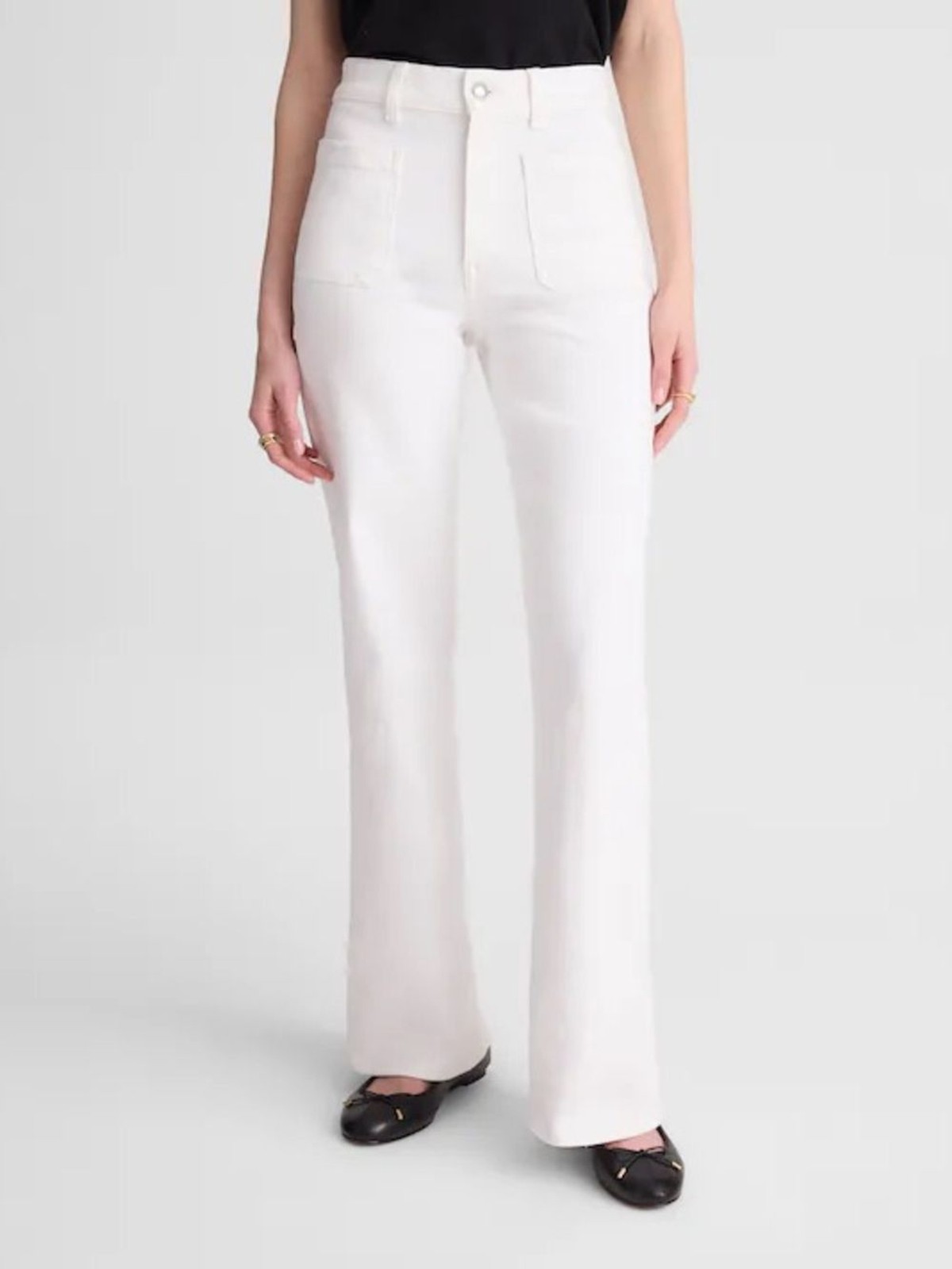 Madewell The Emmy Wide-Leg Jean in Super Stretch Denim in Tile White Size 28 NWT