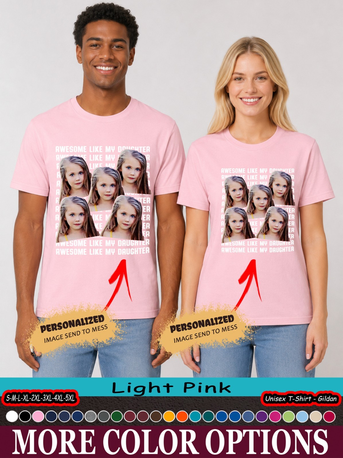 Custom Photo Awesome Like My Daughter Vintage Style Shirt, Dad Family Gift