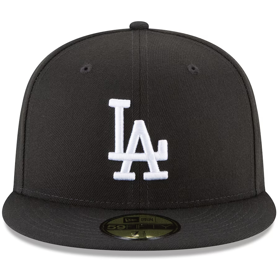 New Era 59Fifty Hat Basic Los Angeles Dodgers Black Fitted POLYESTER HAT 7 1/4
