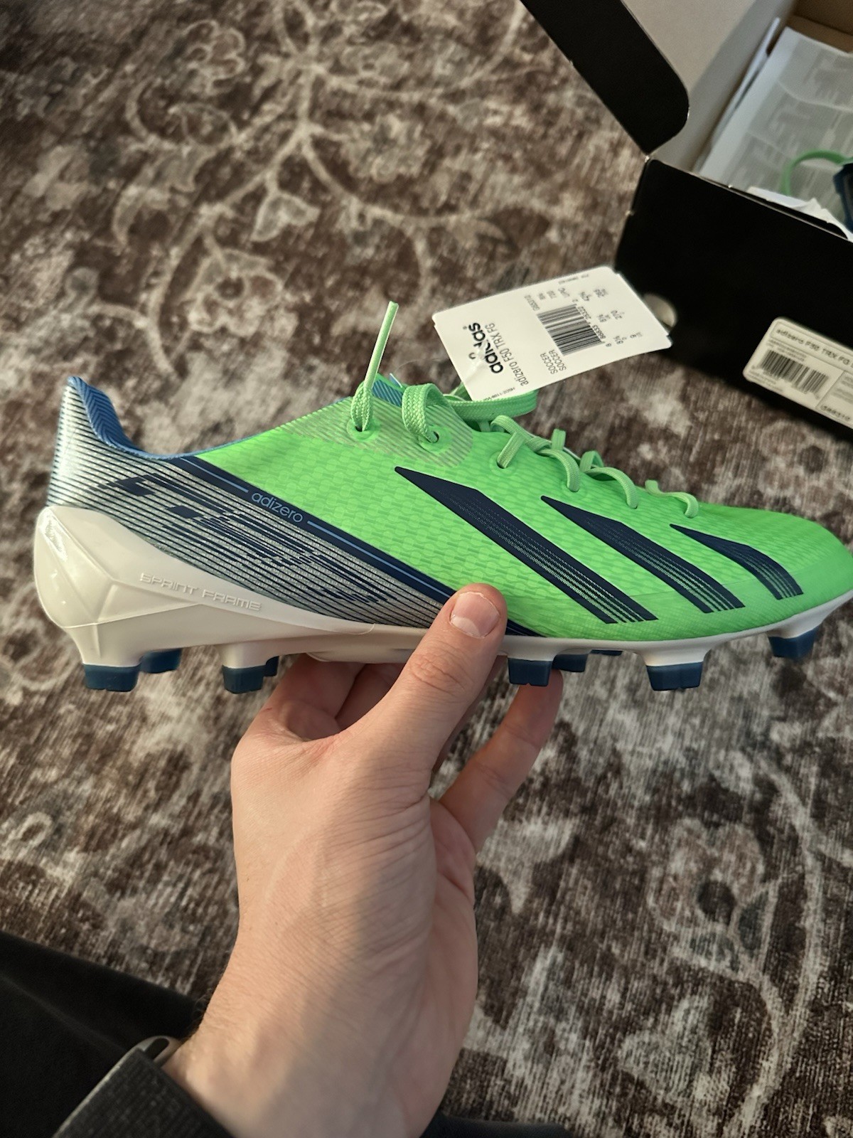 adidas adizero F50 TRX FG SYN Mens 9 Soccer Cleats Green/Blue/White G65310