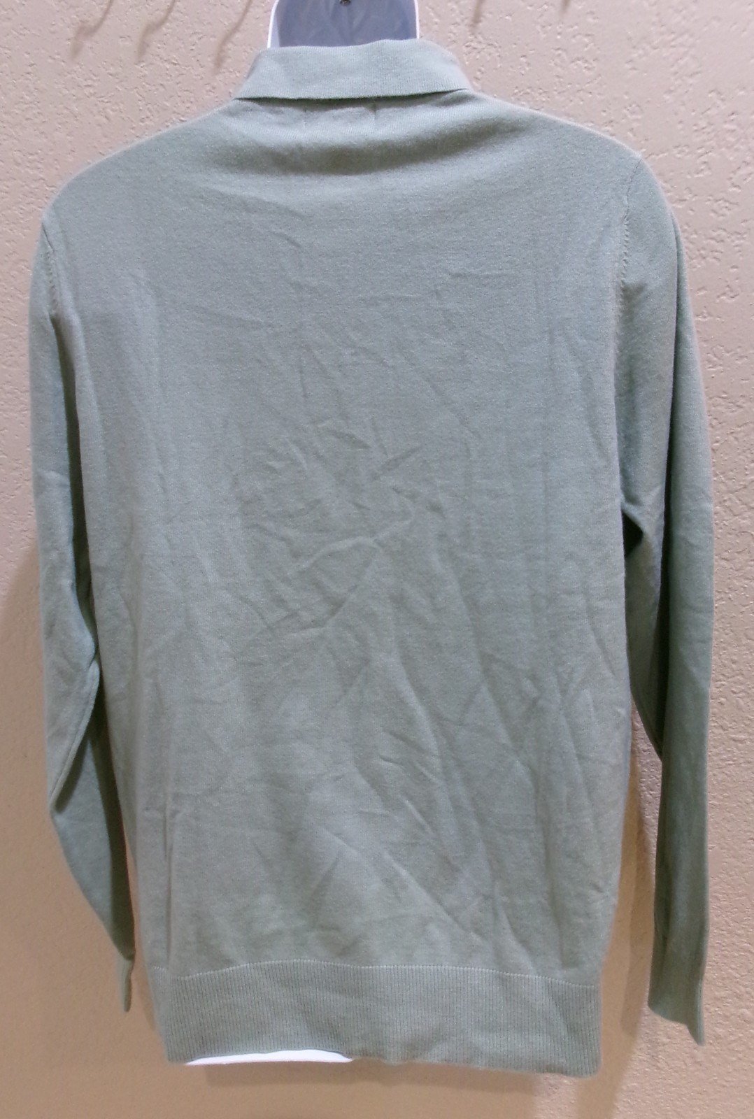 Polo Sweater Soft Light Cotton blend Sage/Cream/Heather gray/Blue Goodfellow