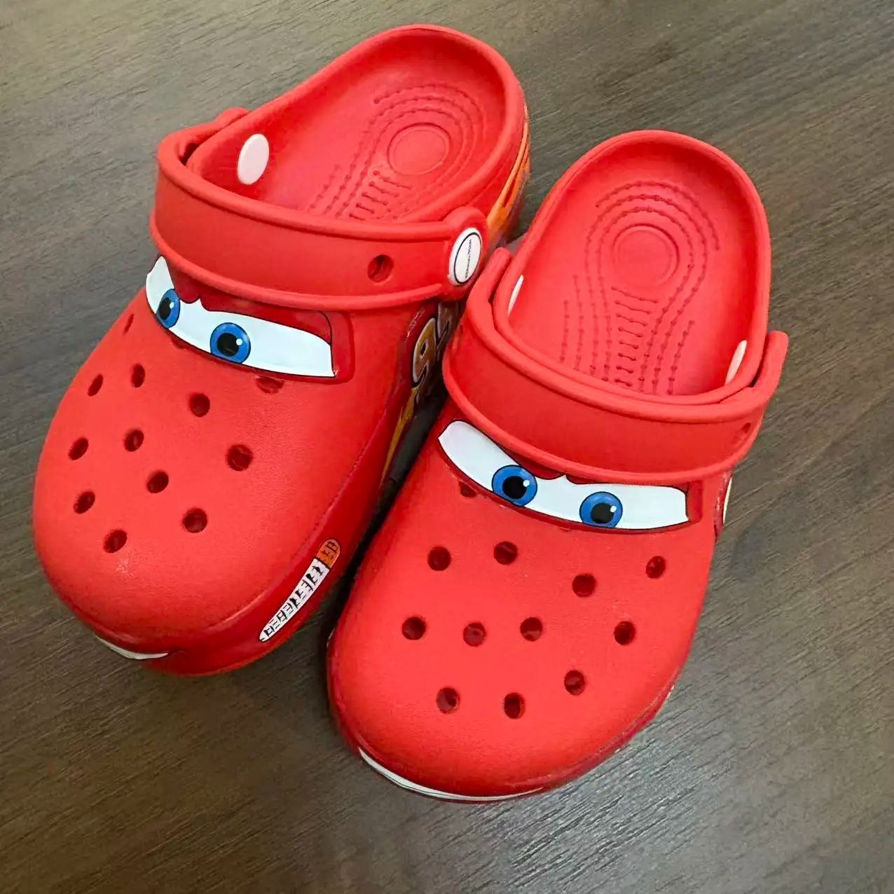 Kids Crocs Lightning McQueen Red Light Up Clogs Slip On Shoes Comfort