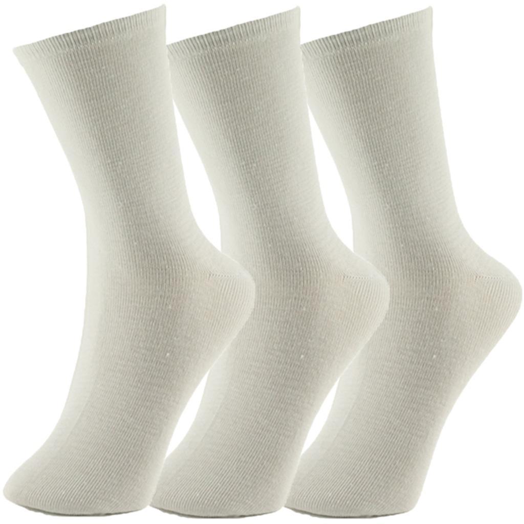 3 6 12 Pairs New White Cotton Women’s Girls School Casual Crew Socks Size 9-11