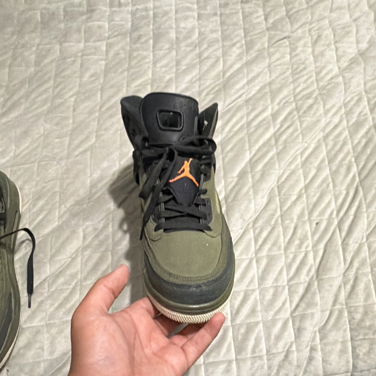 Jordan Air Jordan Spizike Green/Black Orange Mid Top Leather Lace-Up Men