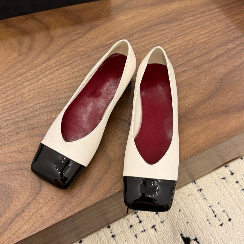 2cm/6cm/8.5cm Square toe High-Heeled Shoes Baotou Thick-Heeled boat shoes Women