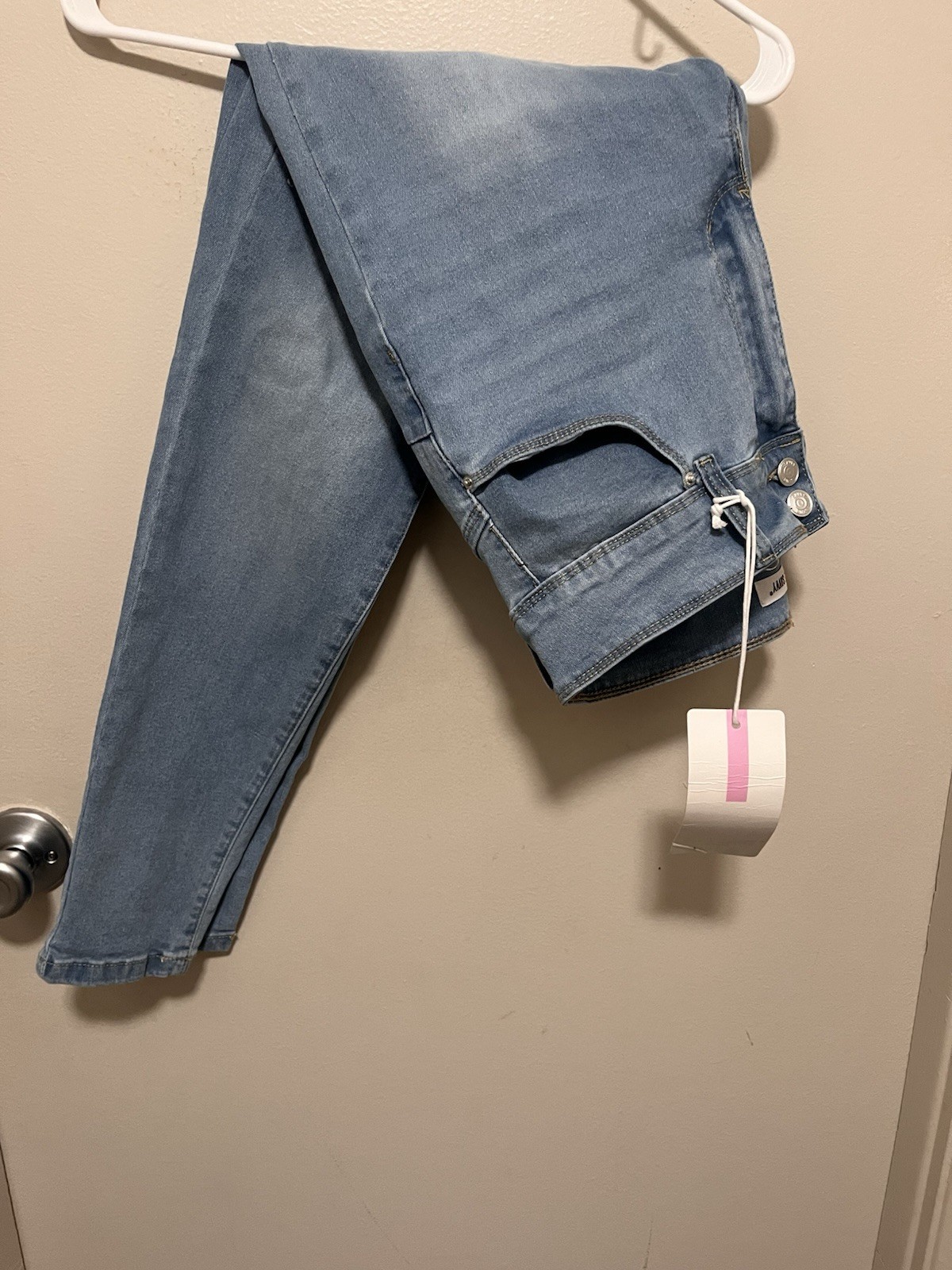 Blue Savvy Women’s Light Wash Skinny Jeans Size 14 Stretch Mid Rise 5-Pocket