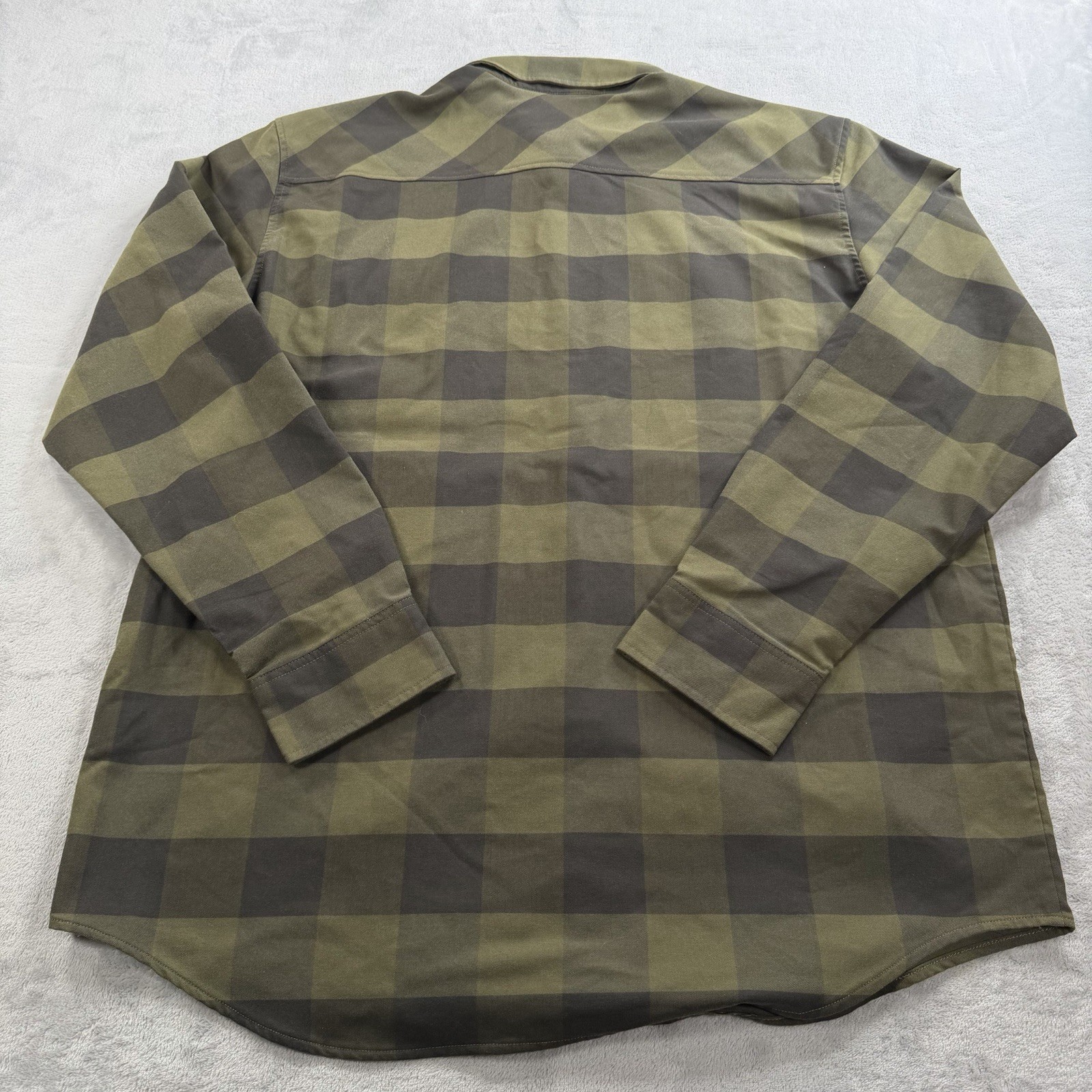 Truewerk Tech Flannel Shirt Men XL Green Plaid Snap Button Up Long Sleeve Work