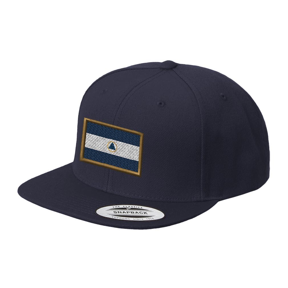 Nicaragua Embroidered Flat Visor Snapback Hat