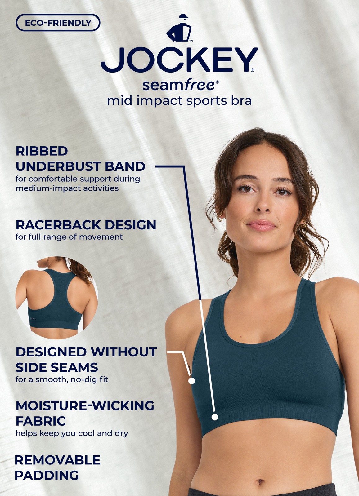 Jockey Women’s Seamfree Mid Impact Sports Bra
