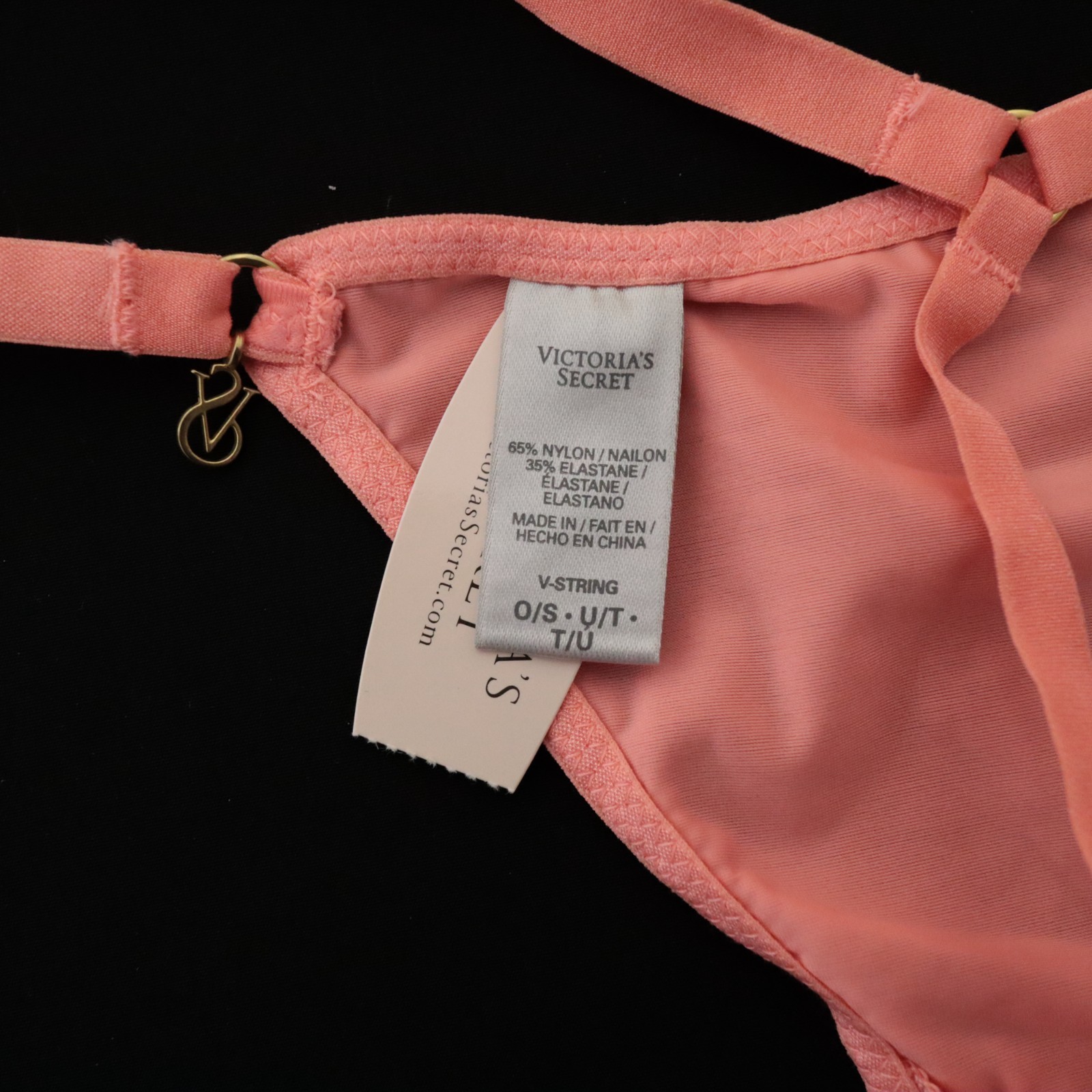 NEW Victoria’s Secret VTG Satin Charm V-String Thong Panty ONE SIZE O/S