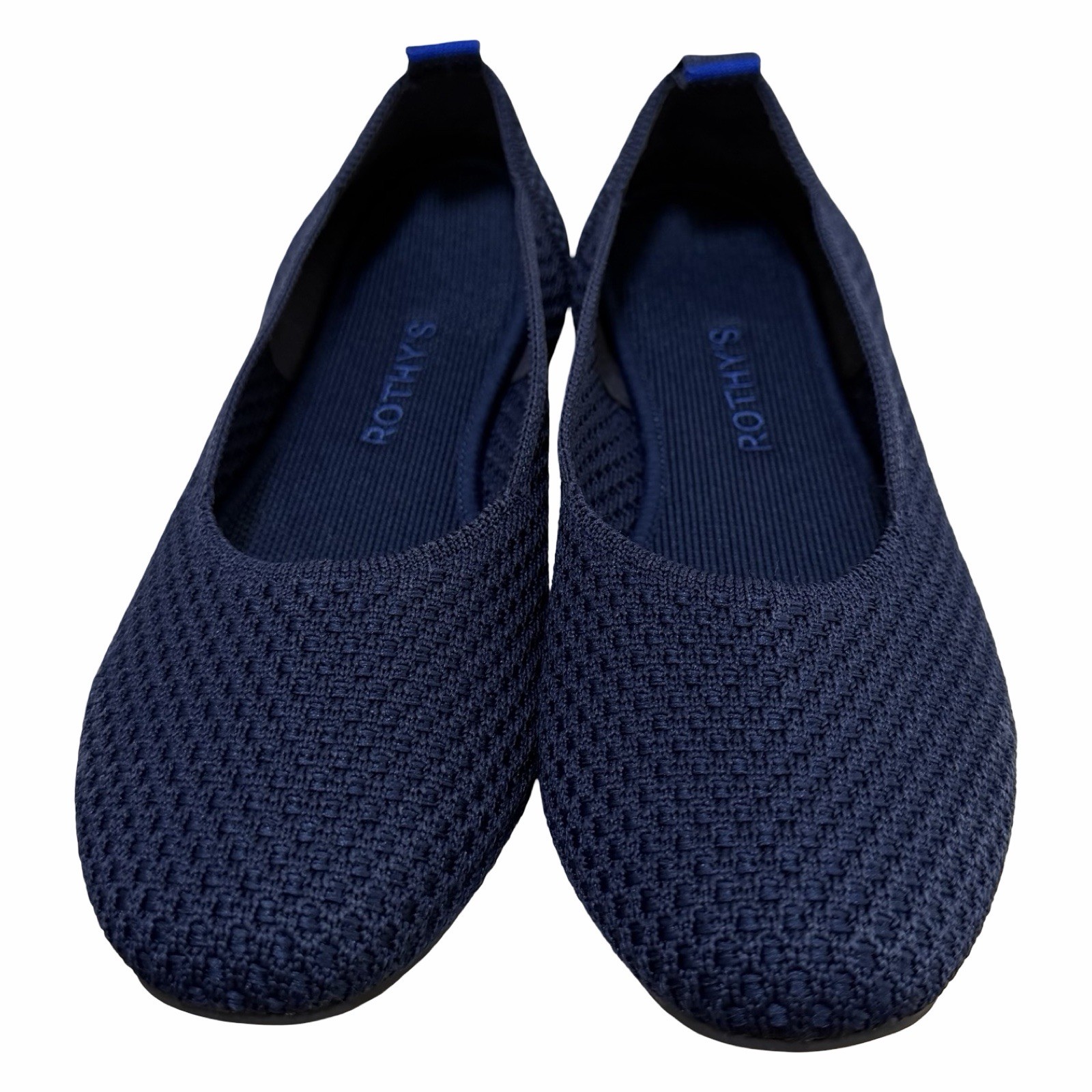 Rothys Womens Round Toe Mesh Ballet Flats US 8.5 EU 38.5 Navy Machine Washable