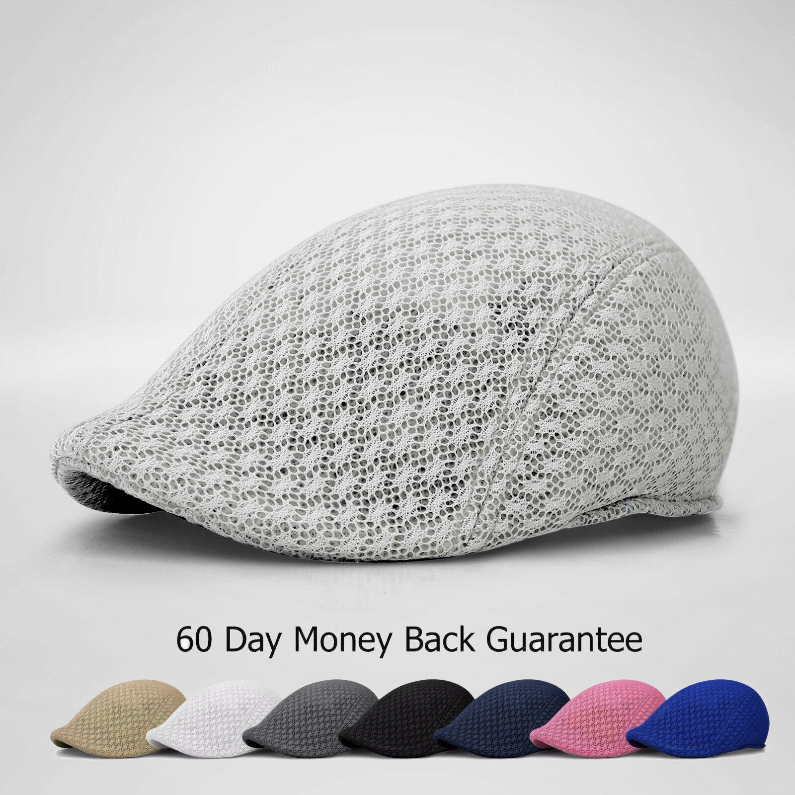 Duck Mesh Summer Gatsby Cap Mens Ivy Hat Golf Driving Sun Flat Cabbie Newsboy