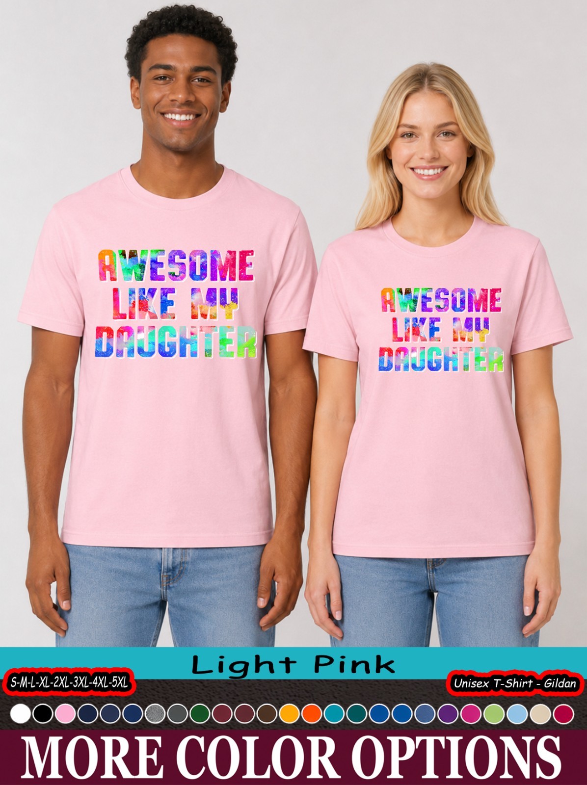 Proud Dad Awesome Like My Daughter Graphic Tee Father Gift