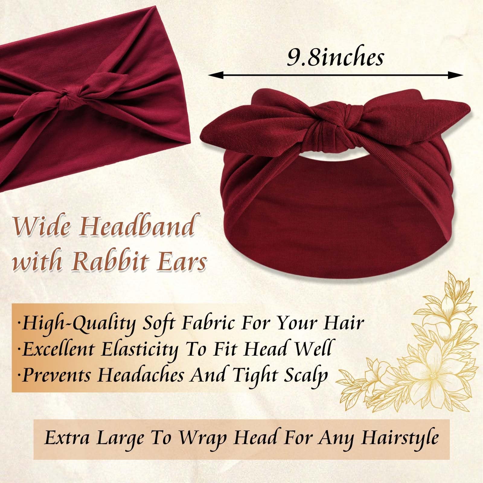 Bow Headbands for Women Non Slip Wide Headbands Cute Turban Headwraps Workout…