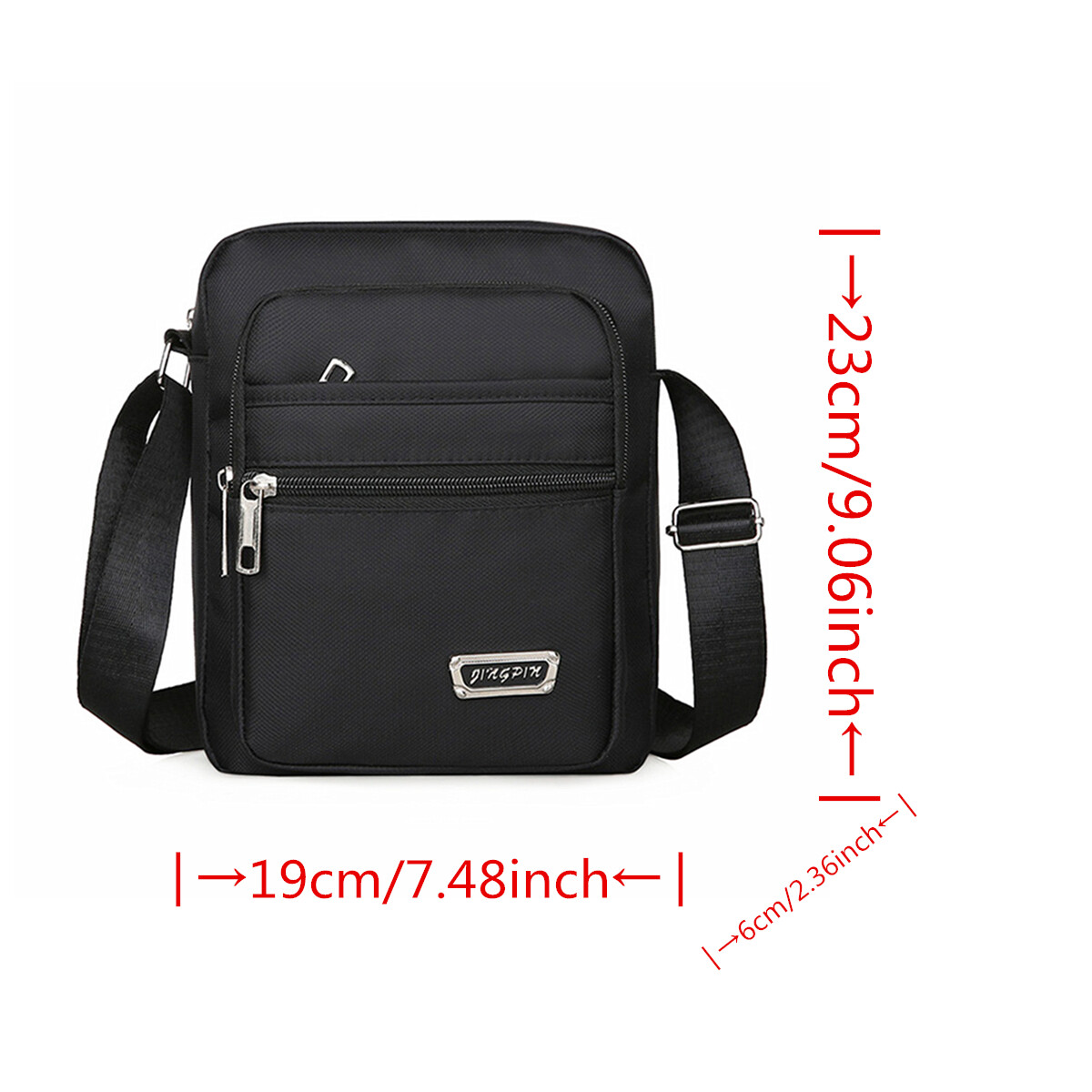 Men’s Fashion Shoulder Casual Crossbody Bag Nylon Fabric Multi Pocket Design
