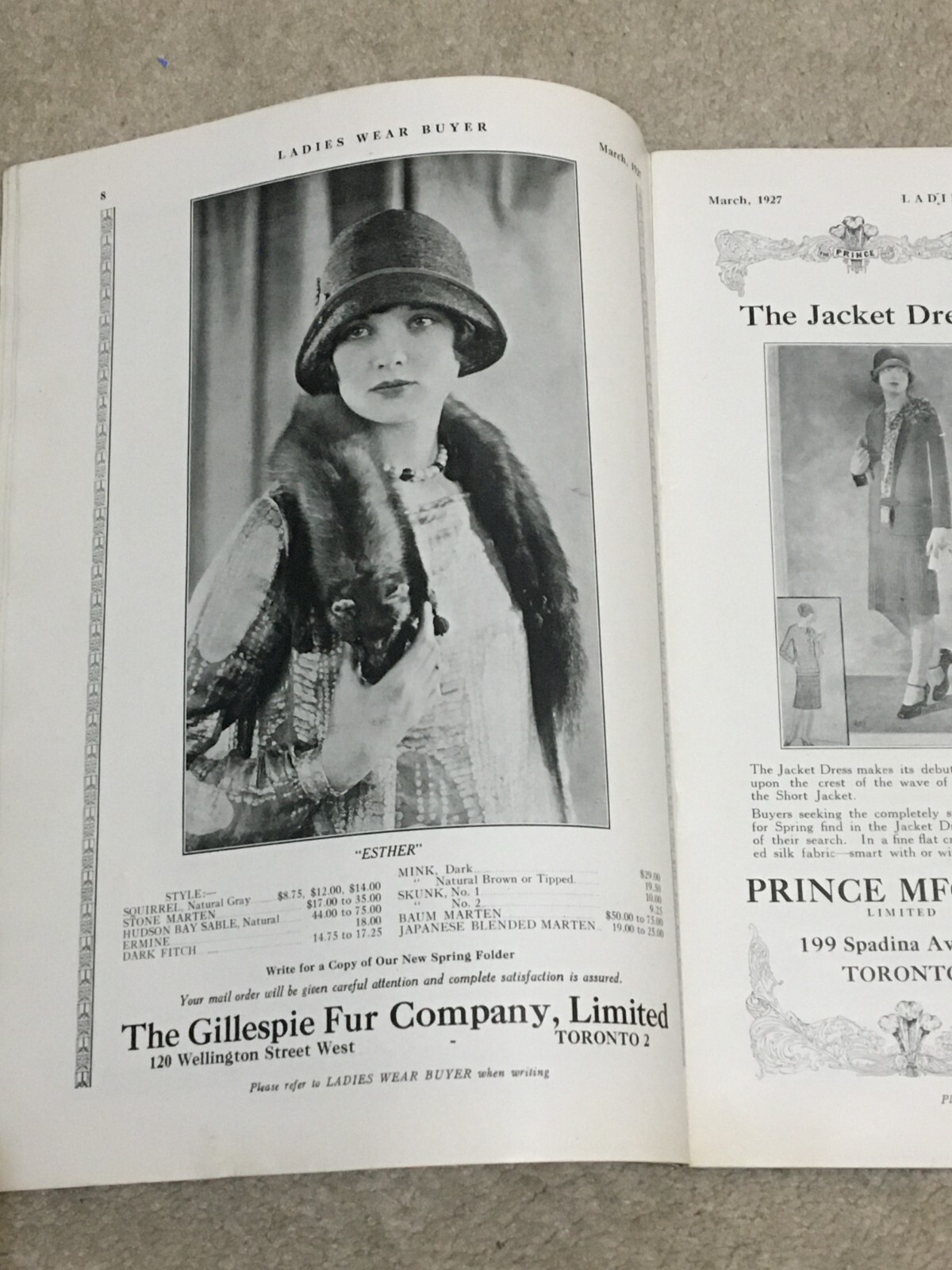 Vtg 1927 Ladies Wear Buyer Magazine for Woman, Dept & General Stores, Canada