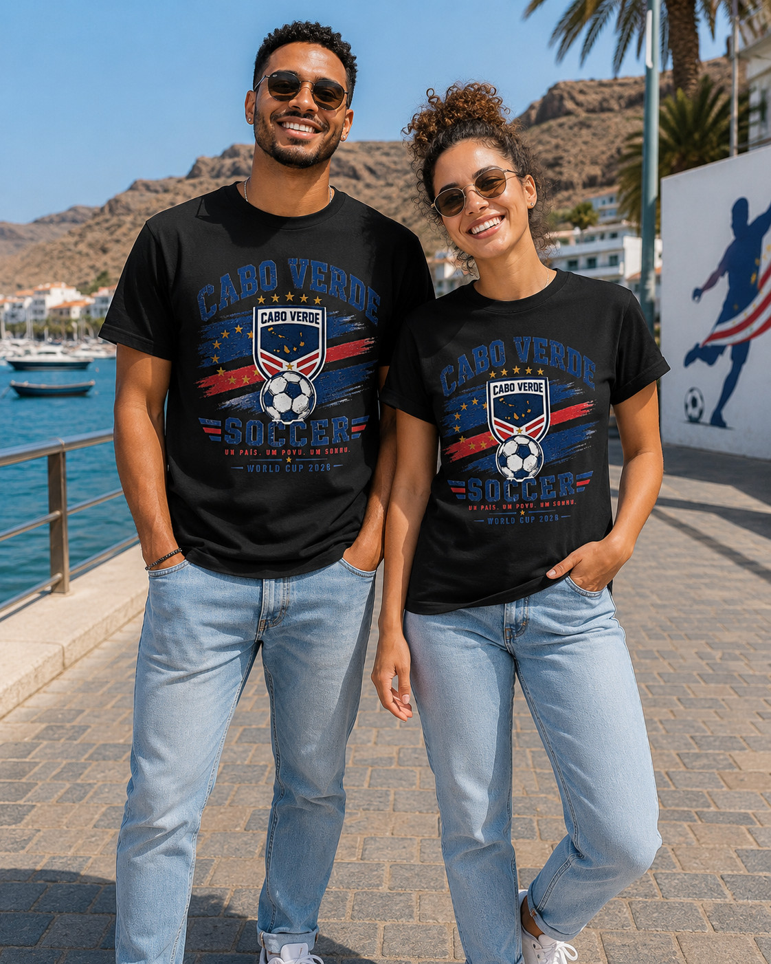 Cape Verde Flag Verdean Day Football Mens Light Cotton T-Shirt