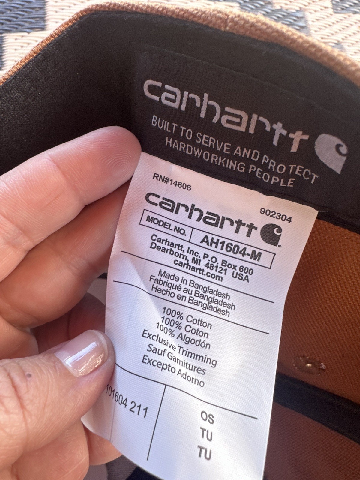Carhartt Baseball Cap Canvas HAT Mens ONE SIZE Brown Force Snap Back NWT
