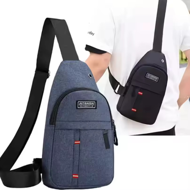 Crossbody Chest Bag Men Women Sling Backpack Travel Hiking Shoulder Bag Black