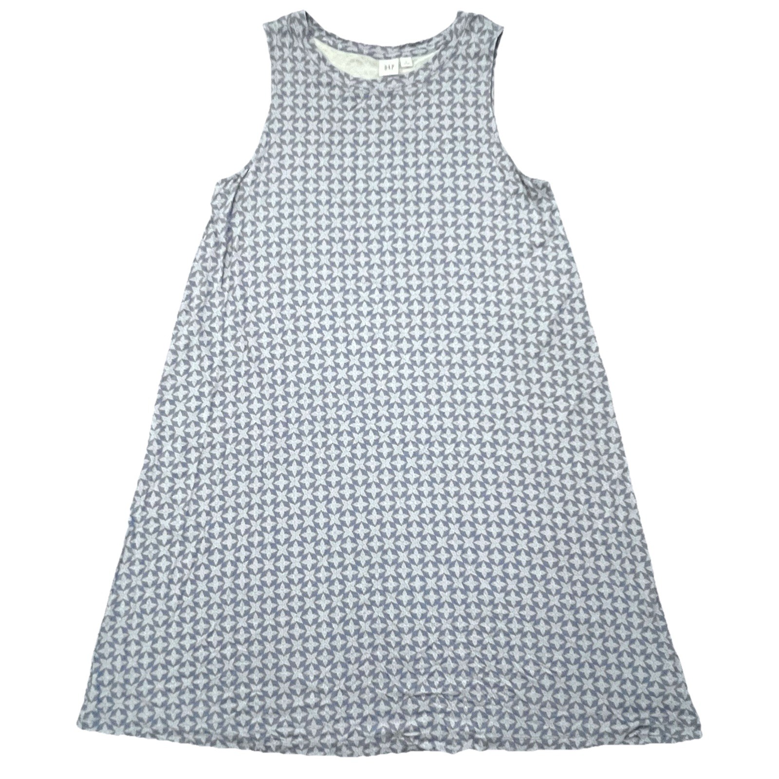 Gap Geometric All over Print Blue Sleeveless Tank Dress L Y2K Style Minimalist