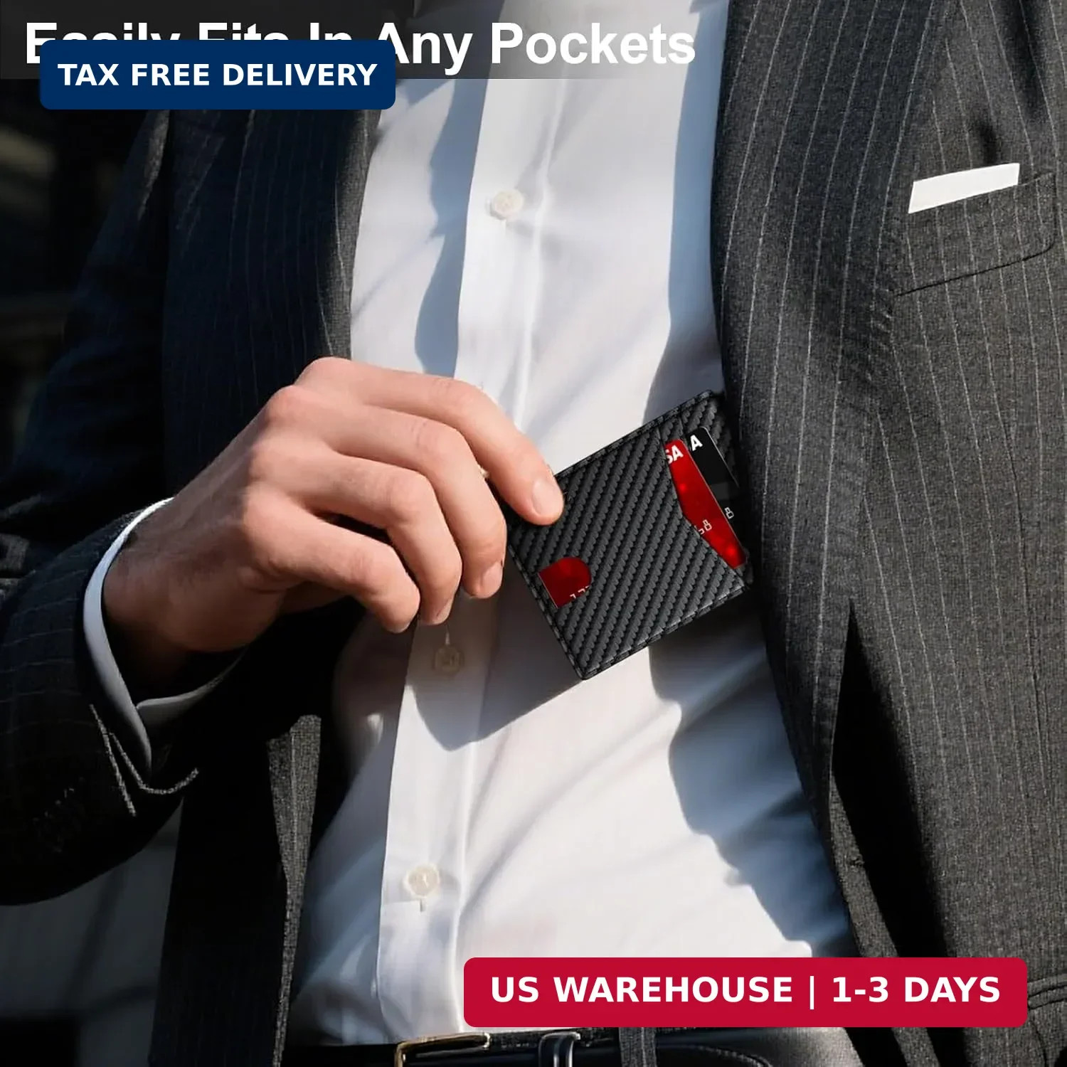 Wallet for Men Slim RFID Blocking Leather Credit Card Holder Wallet for 14 Cards