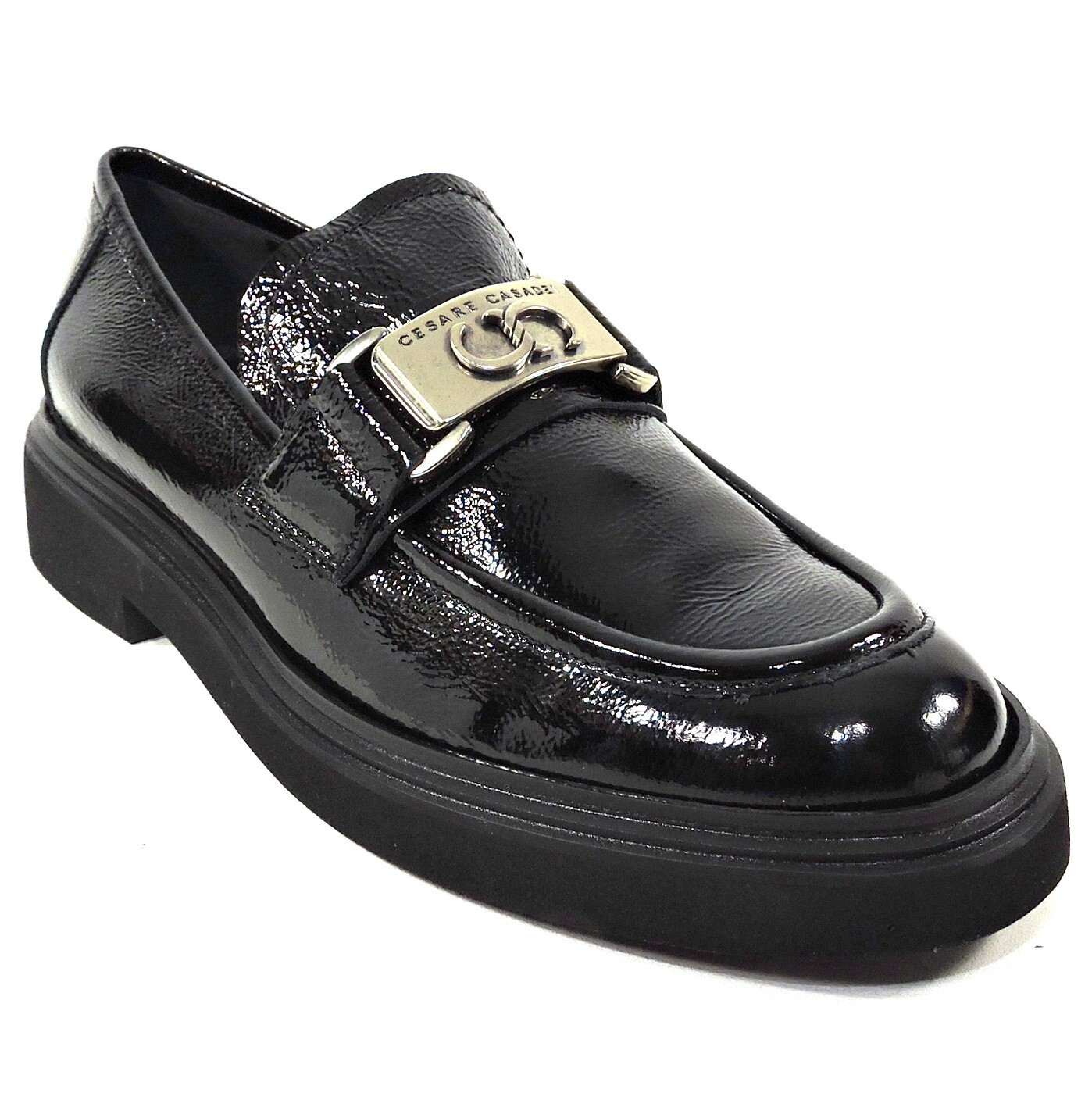 CASADEI 🇮🇹 WOMEN’S BLACK SOFT PATENT LEATHER COMFORT LOAFERS