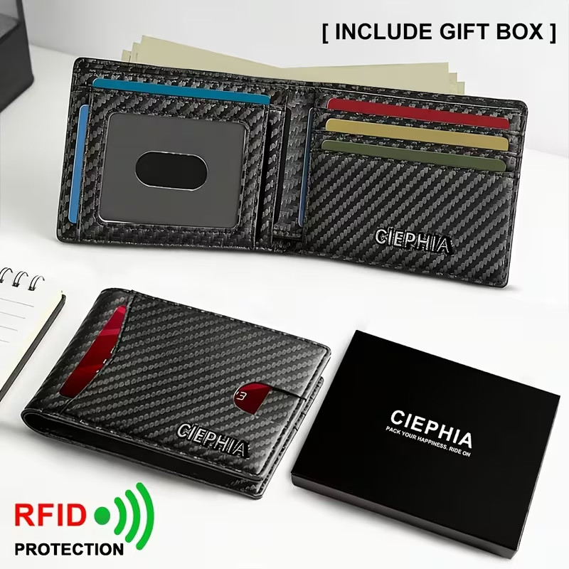 RFID, Blocking Pop Up Wallet, Carbon Fiber Card Holder, Slim Metal Wallet