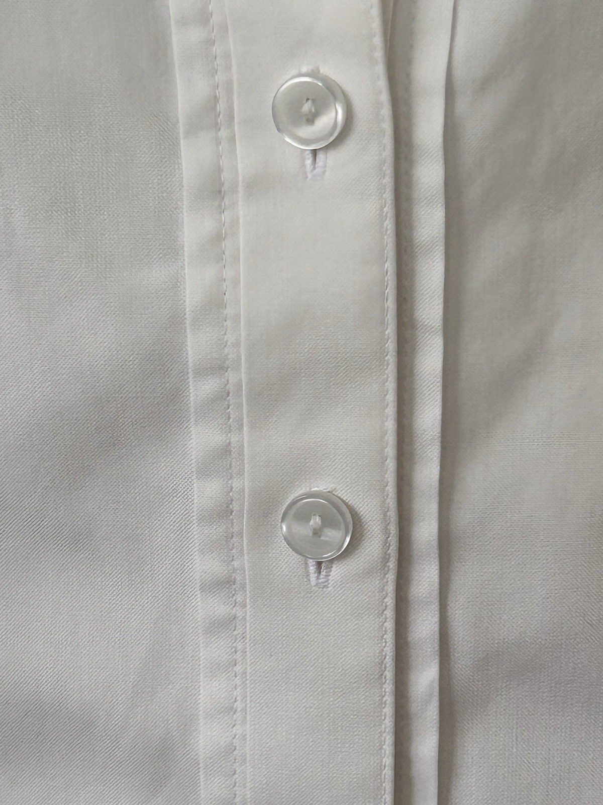 Foxcroft White Blouse/Top Cotton Blend Long Sleeves Fitted Buttons