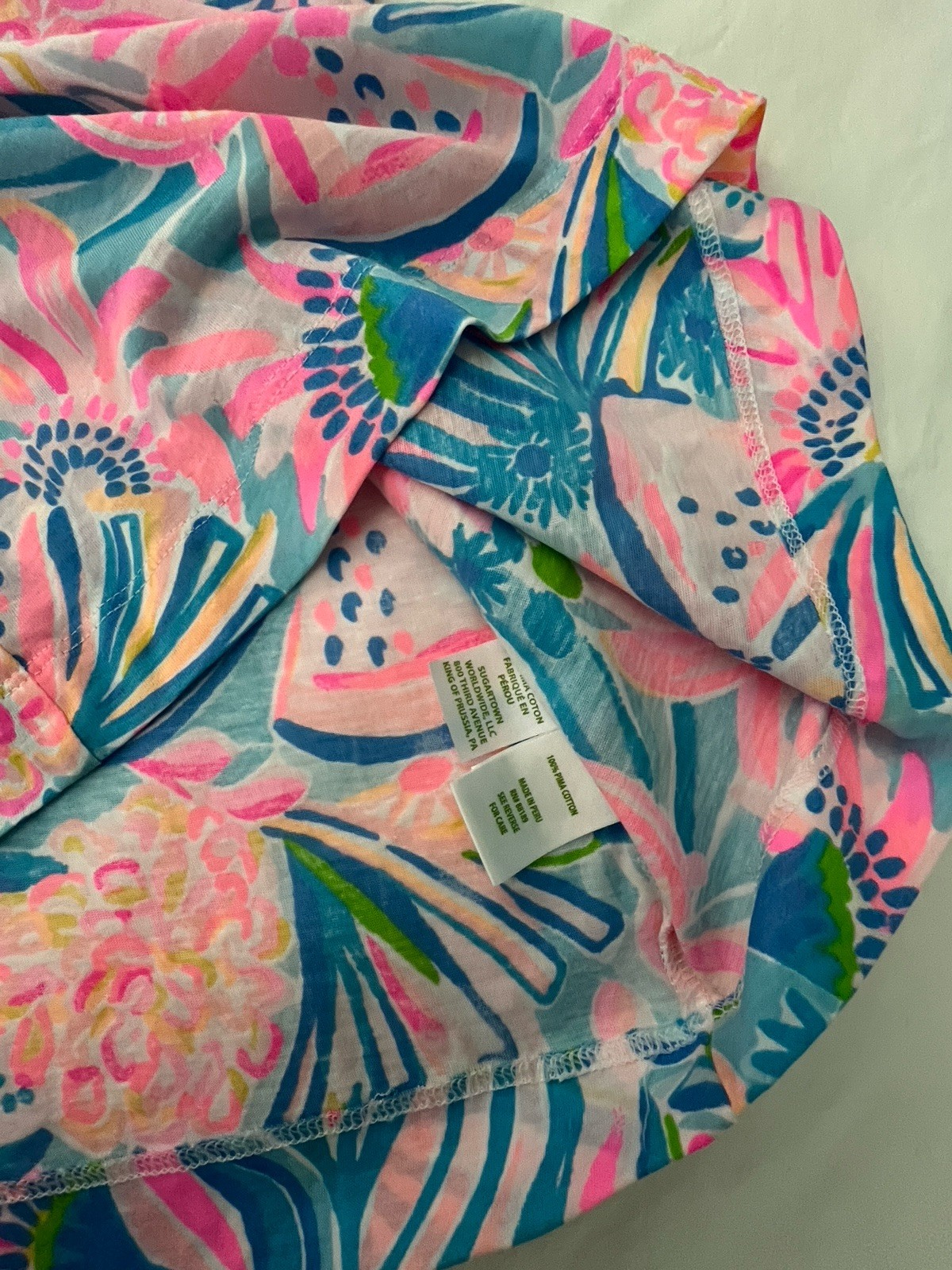 Lilly Pulitzer Tropical Punch Rexa Square Neck Top Tee Size M