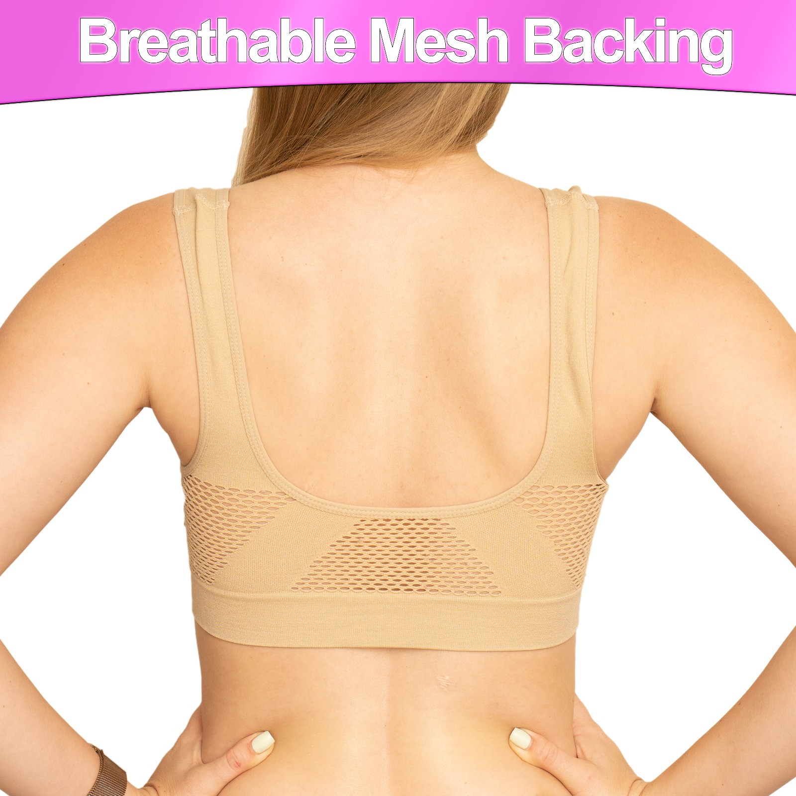 Seamless Support Wireless Comfort Bra Breathable Mesh Stretch Sports Freedom Bra