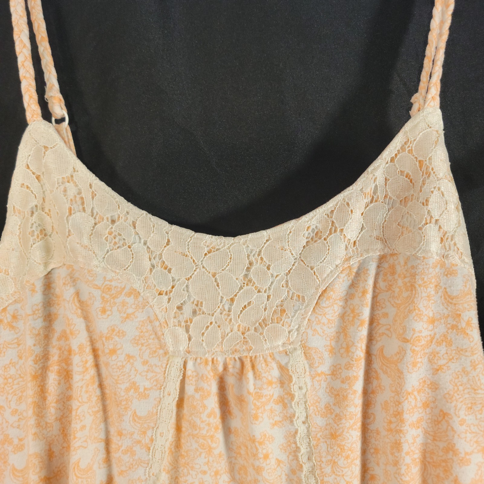 Mudd Y2K Vintage Babydoll Cami Tank Top Extra Large Peach Fairy Lace Ruffle