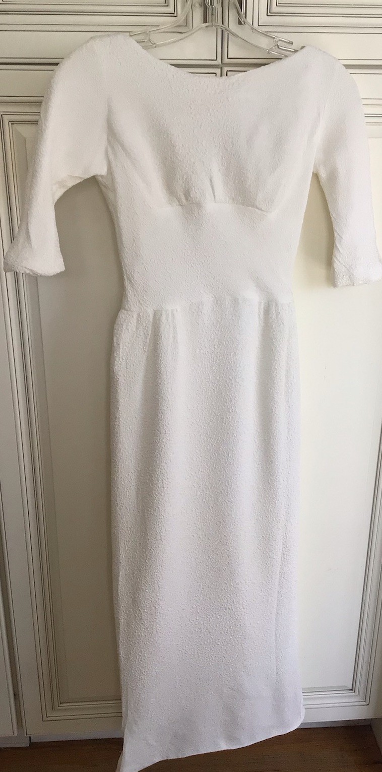 Vintage 50s 60s Lorrie Deb White Bombshell Body Hugging Formal Formfitting