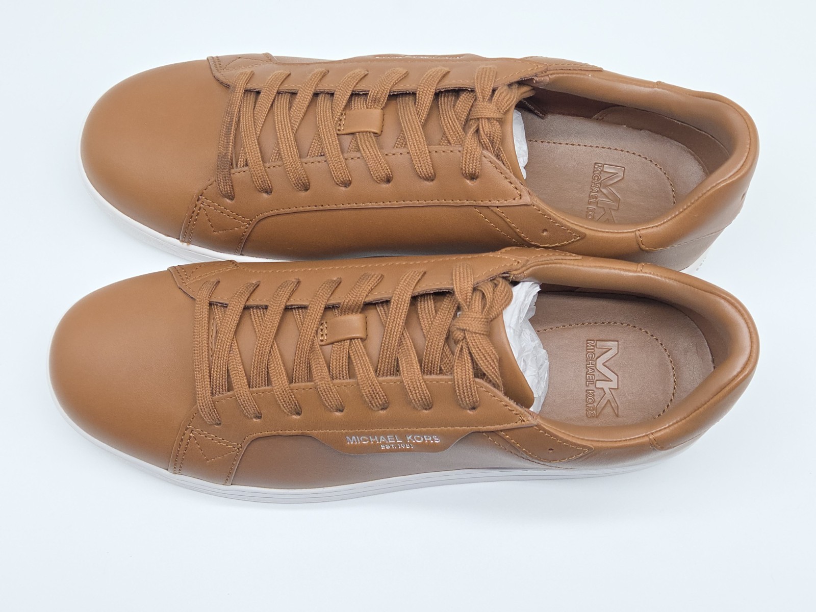 Michael Kors Men’s Lugage Brown Keating Leather Sneakers SIZE 9M/9.5M/10M NIB