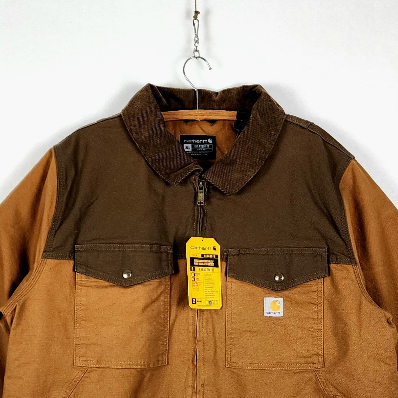 NWT Carhartt Montana 2-Tone Brown Rugged Flex Duck Insulated Zip Jkt Men 2XL