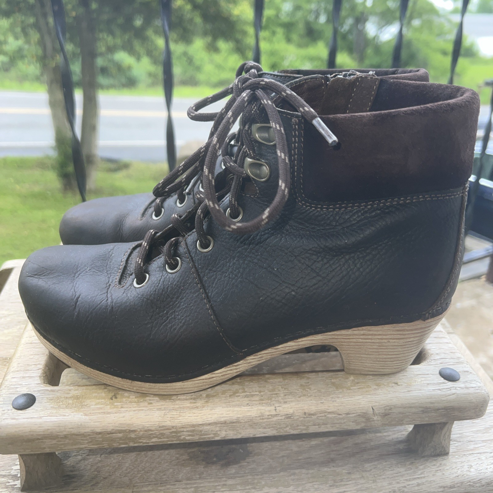 Dansko “Mikayla” Dk Brown Oiled Leather Heeled Boots Eu Size 38, USA 7