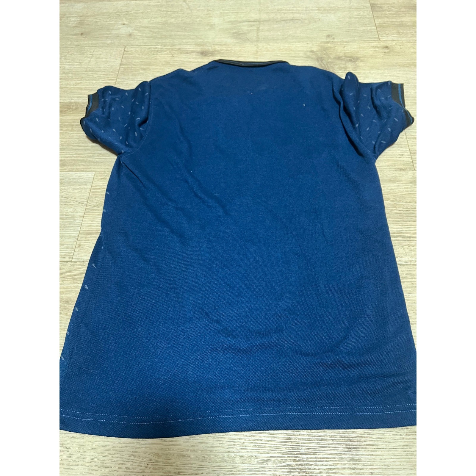 Fred Perry Mens Vintage Blue All Over Print Zip Polo Shirt XL Punk Oi! GBH