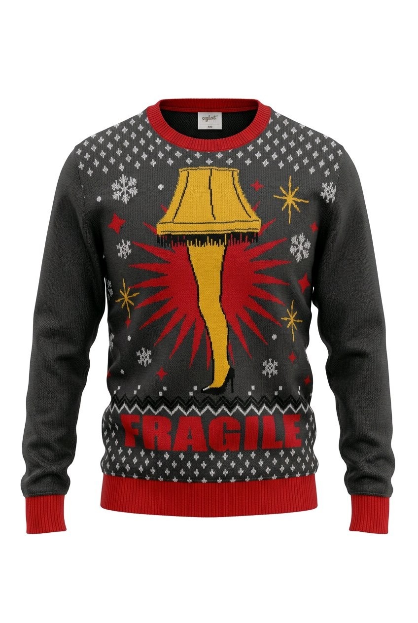 Men’s A Christmas Story XL Leg Lamp Ugly Sweater – Iconic “Major Award” Design
