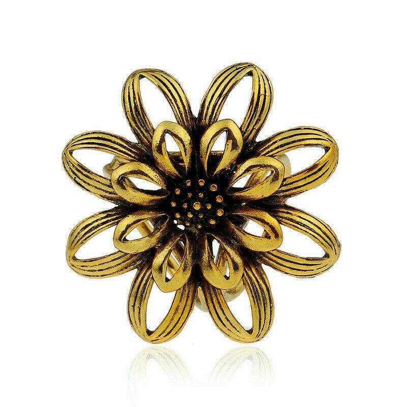 Women Scarf Buckle Ring Clip Brooch Vintage Holder Flower Silk Scarves Jewelry