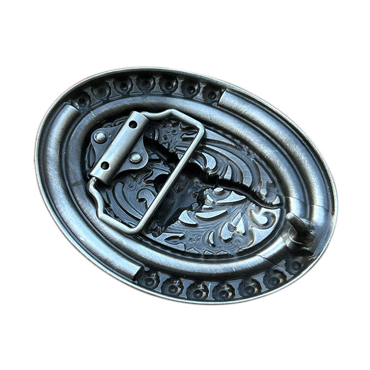 Western Cowboy Buckle Vintage Alloy Bull Engraved Belt Buckle fits 1-1/2″ Belt