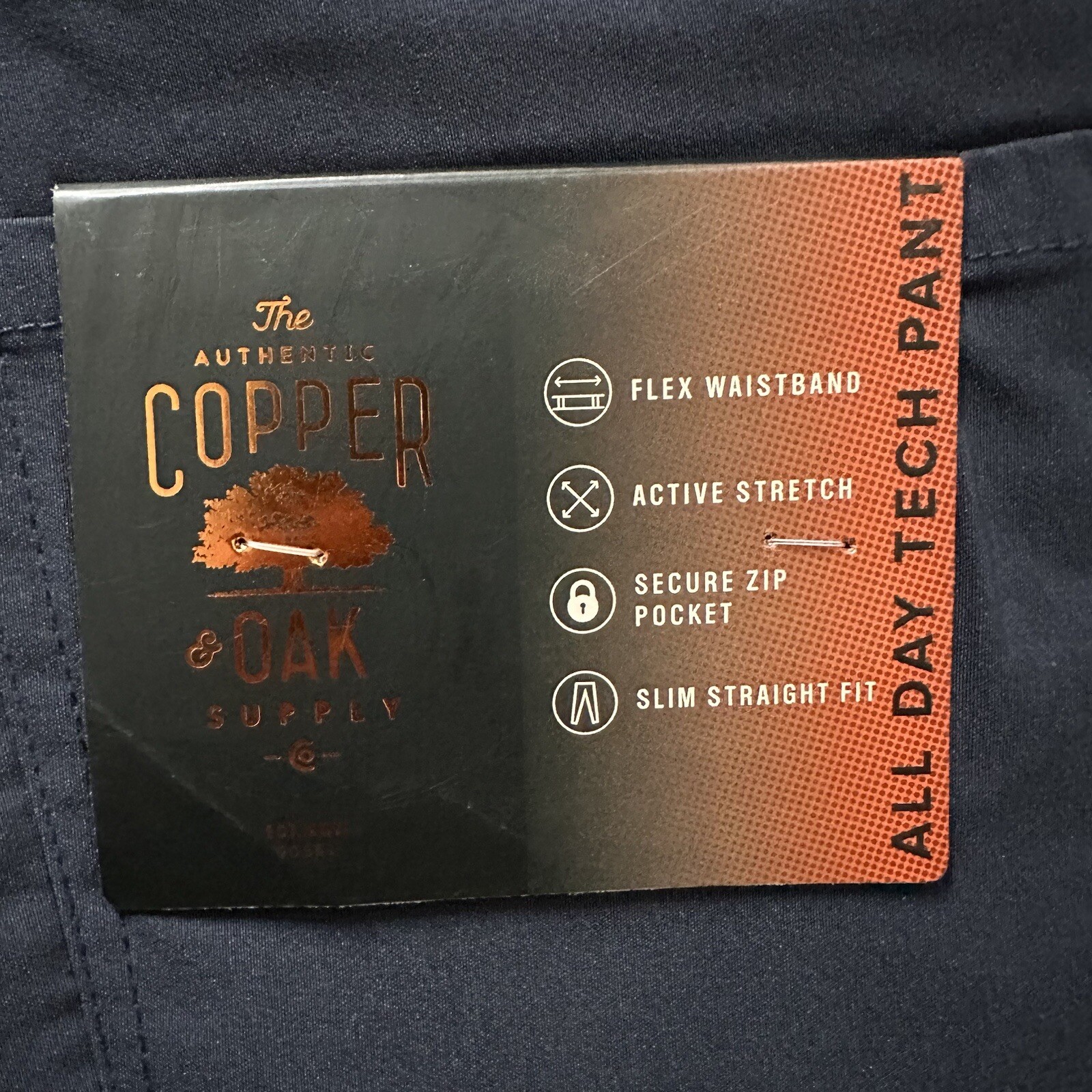 Copper & Oak NWT Men’s 36×30 All Day Tech Pants Dark Sapphire Blue K2F901 NWT$65