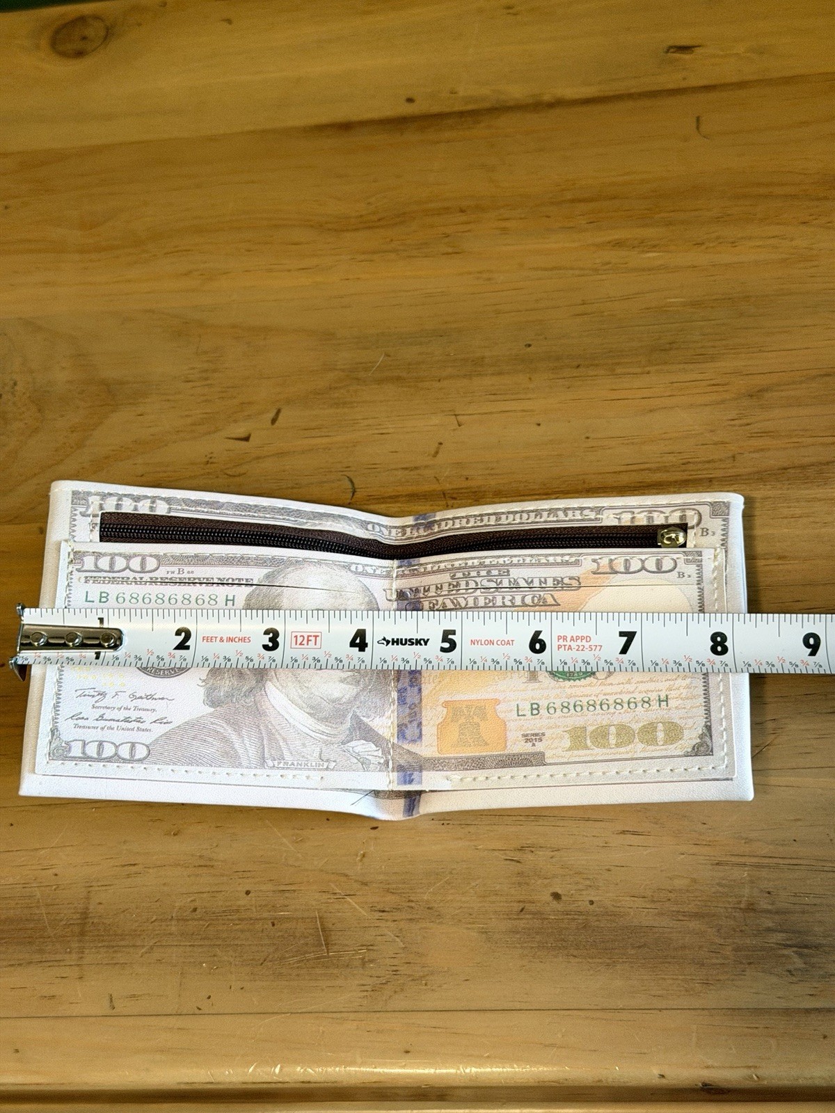 Mens 100 Bill Printed Leather Bifold Novelty Wallet