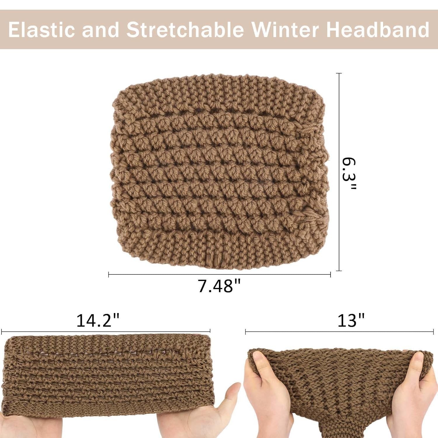 Handmade Crochet Headwrap Knit Headband Women Warmer Ear Wool Wide Turban Hairba