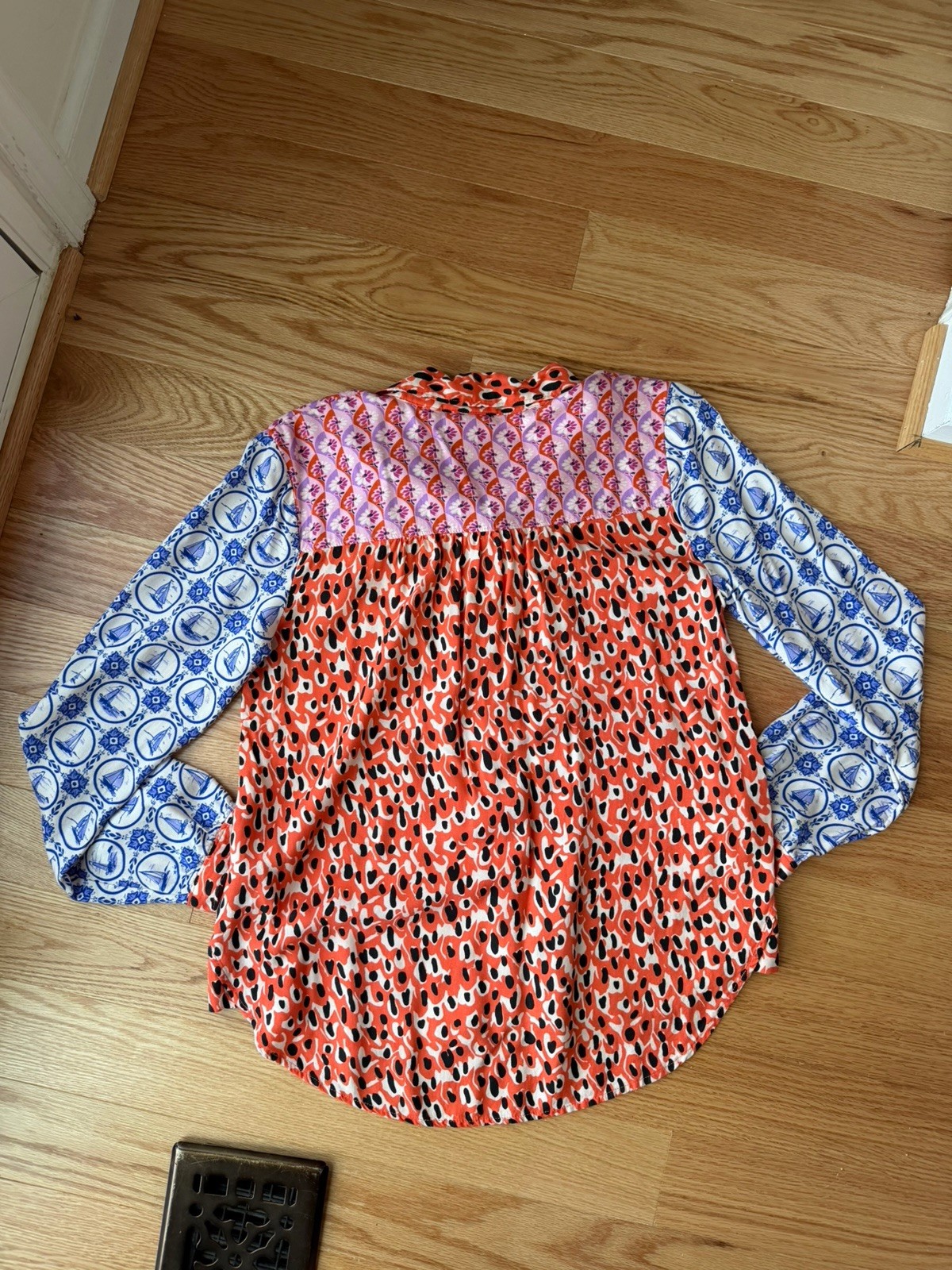Anthropologie Maeve Bernadette Mixed Print Blouse Women’s Small Boho Top
