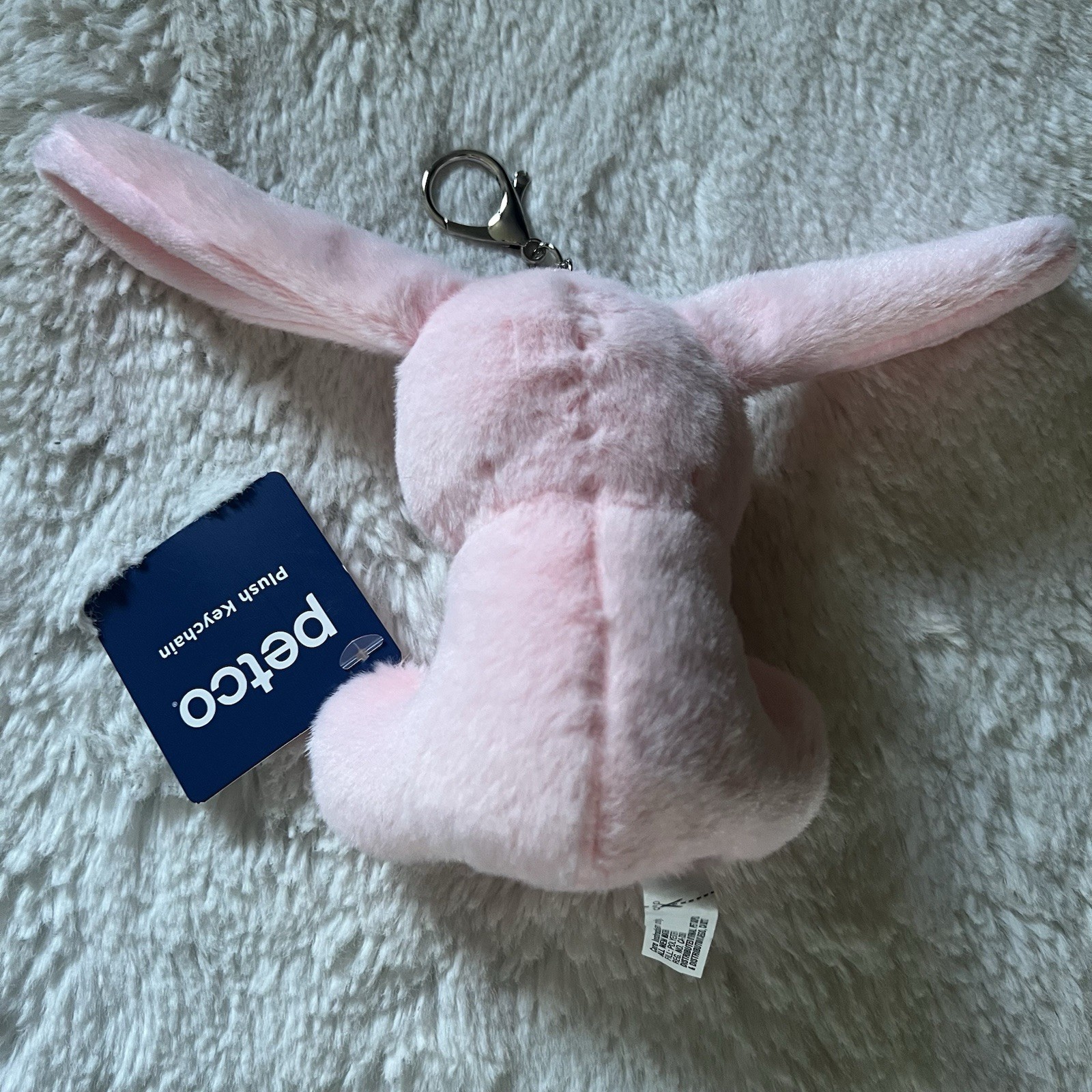 Pink Bunny Plush Key Chain Keyring Unisex Animal Theme
