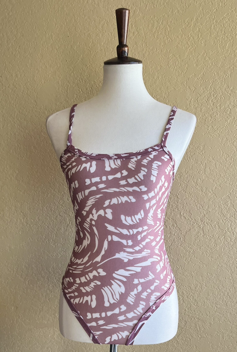 SKIMS Raspberry Swirl Mesh Bodysuit Size M Kim Kardashian Strappy Sexy NWT