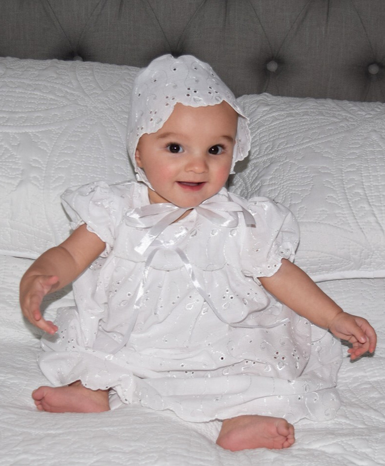 NWT Petit Ami White Gown Christening Dedication Dress 9 Months 9M Baby Girls