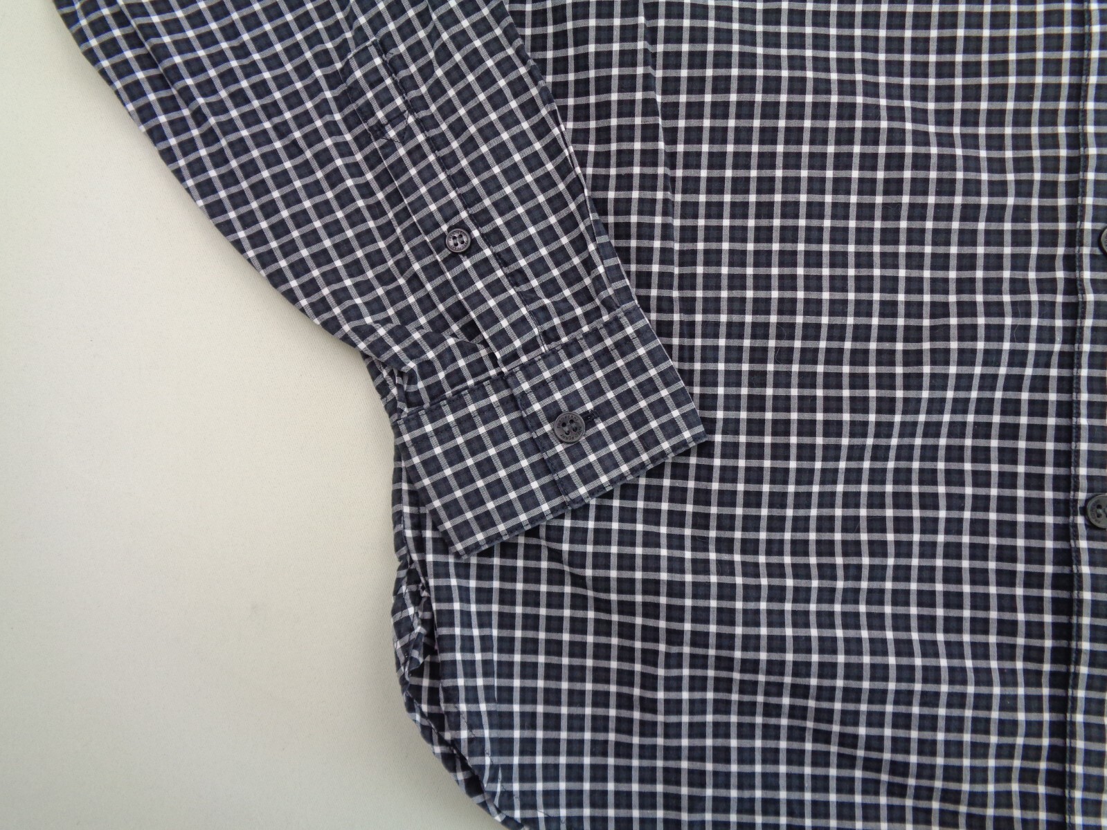Fred Perry Shirt Mens Medium Black Check 100% Cotton Embroidered Logo Mod